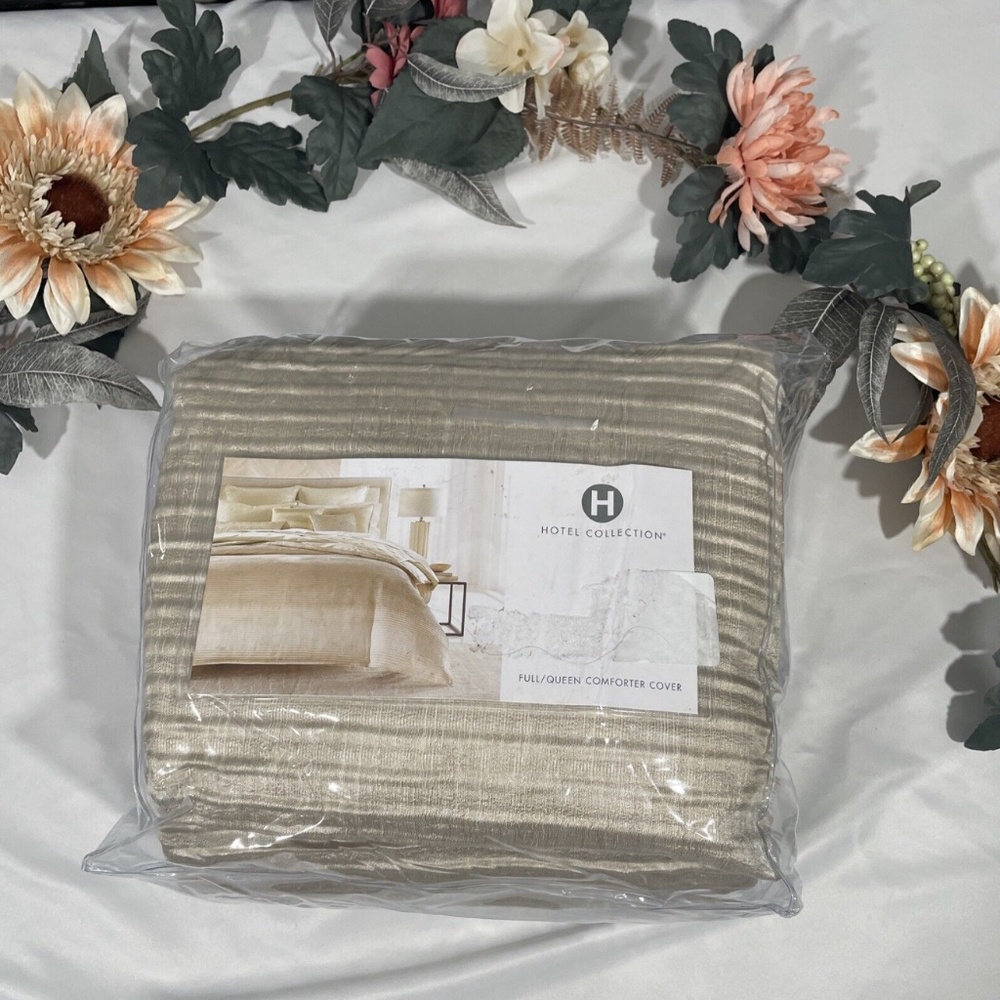 NIB $335 [ Full / Queen ]‎ Duvet Cover for Hotel Collection Ikat Stripe